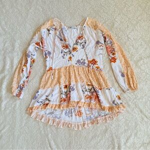 American Eagle outfitters boho floral patchwork top